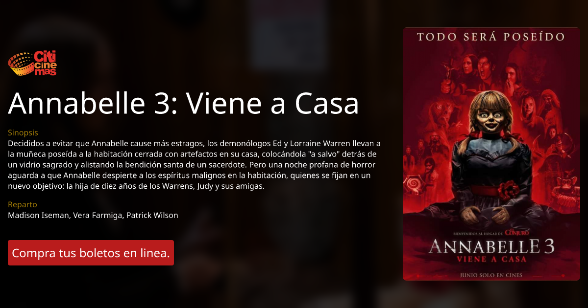 Pelicula annabelle 3 en español on sale